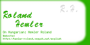 roland hemler business card